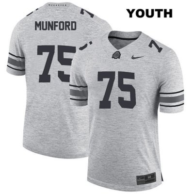 Youth NCAA Ohio State Buckeyes Thayer Munford #75 College Stitched Authentic Nike Gray Football Jersey SR20M87GW